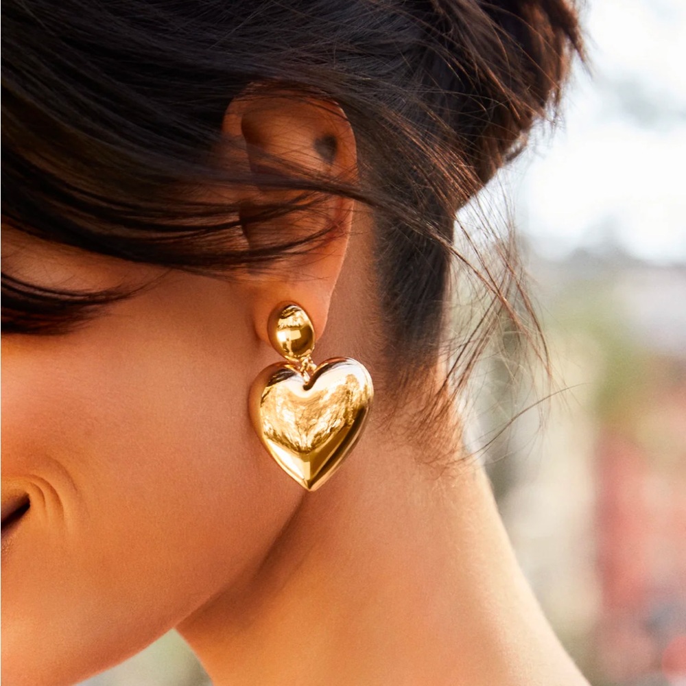 BaubleBar Gold Heart Sheri Earrings